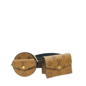 Louis Vuitton Monogram Reverse Daily Multi Pocket 30mm Belt Size 90